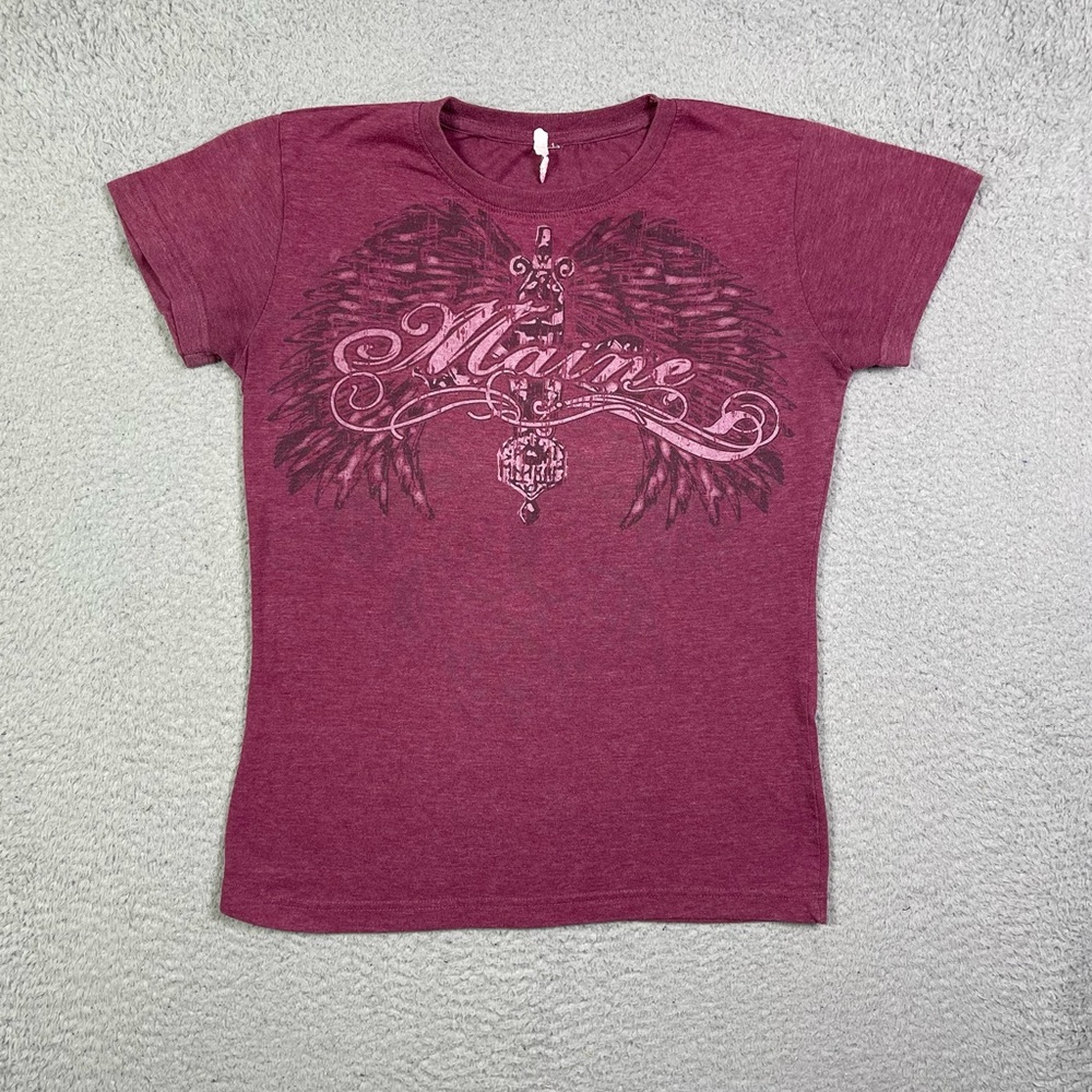 Vintage y2k affluent style Maine T-shirt - Picture 2 of 3